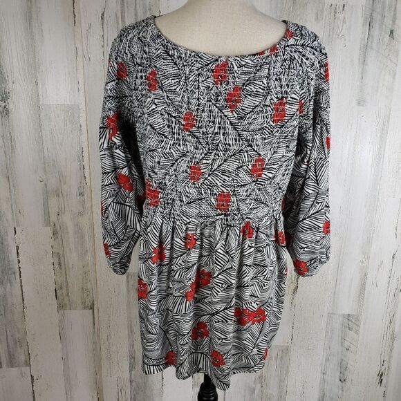 J. Jill Smocked Babydoll Top Sz L - Picture 6 of 10